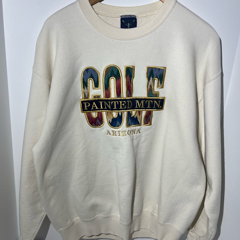 Vtg Golf Painted Mountain Arizona‎ Crewneck Sweater Large